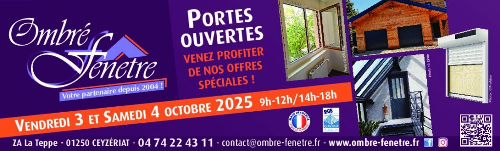 Portes Ouvertes Ombré Fenêtre 3/4 octobre 2025